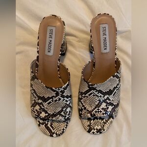 Steve Madden snake print mule heels 6.5 new